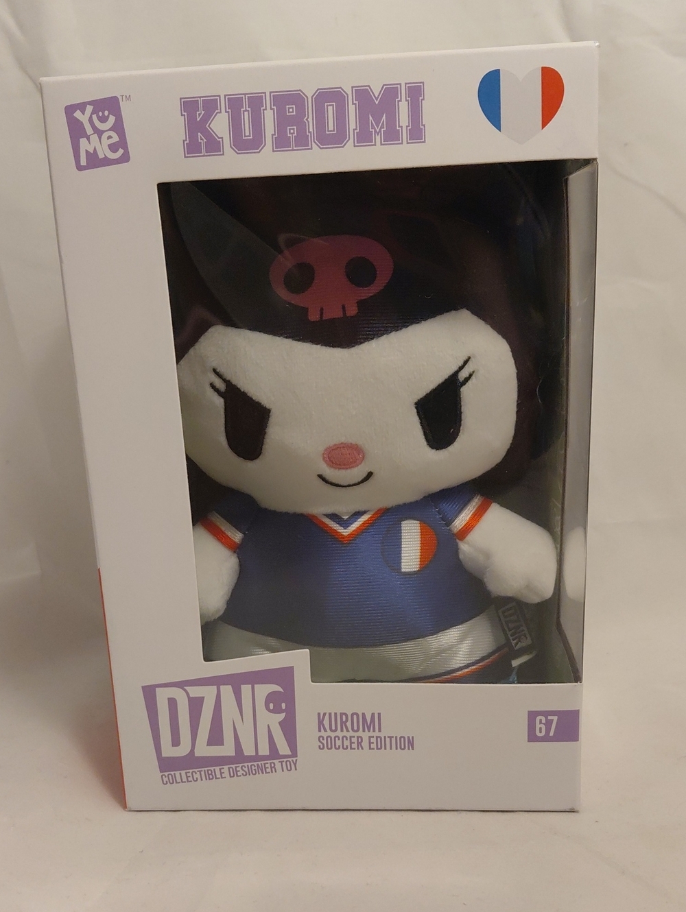 New In Box YuMe Hello Kitty & Friends DZNR Soccer Edition Kuromi France 8" Plush